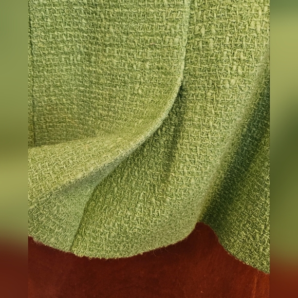 Vintage Miller Schulman Green Double-Breasted Spring Wool Coat, Med, 3/4 Sleeve - Picture 4 of 16